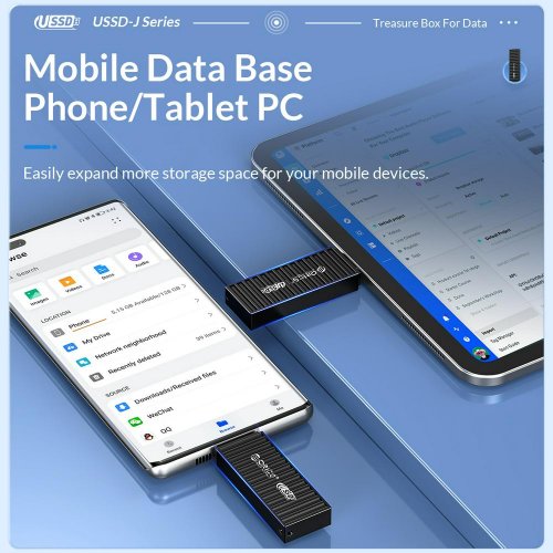 Накопичувач ORICO USSD-J 128GB USB 3.2 (ORICO-USSD-J-A128G-BK-BP) Black купити в Україні | Telemart фото