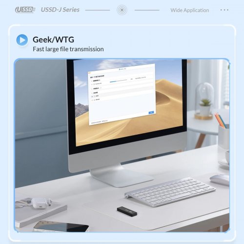 Накопичувач ORICO USSD-J 512GB USB 3.2 (ORICO-USSD-J-A512G-BK-BP) Black купити в Україні | Telemart фото