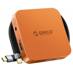 USB-хаб ORICO MG7 Compact USB Type-C 8 in 1 (ORICO-MG7-G2-OR-BP) Orange