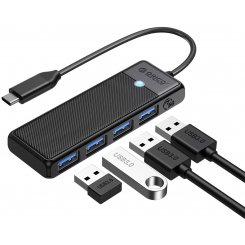 USB-хаб ORICO PAPW4A-C3 USB Type-C 4 in 1 (ORICO-PAPW4A-C3-015-BK-EP) Black