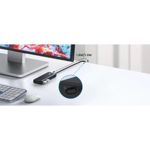 USB-хаб ORICO PAPW4A-C3 USB Type-C 4 in 1 (ORICO-PAPW4A-C3-015-BK-EP) Black купить в Украине | Telemart фото