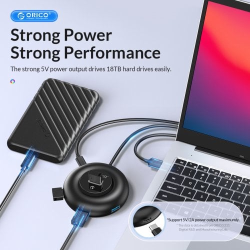 USB-хаб ORICO YXR4-C3 USB Type-C 4 in 1 (ORICO-YXR4-C3-18-BK-EP) Black купить в Украине | Telemart фото