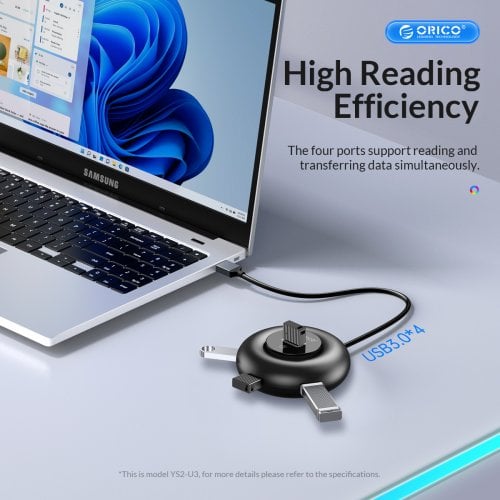 USB-хаб ORICO YXR4-C3 USB Type-C 4 in 1 (ORICO-YXR4-C3-18-BK-EP) Black купить в Украине | Telemart фото