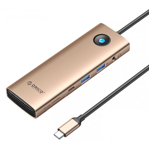 USB-хаб ORICO PW11-9P25R USB Type-C 9 in 1 (ORICO-PW11-9P25R-RG-EP) Rose Gold купить в Украине | Telemart фото