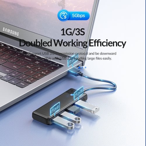 USB-хаб ORICO PAPW4A-U3 USB 4 in 1 (ORICO-PAPW4A-U3-015-WH-EP) White купить в Украине | Telemart фото