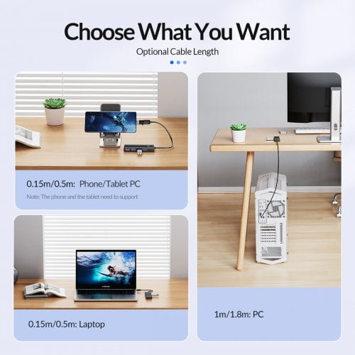 USB-хаб ORICO PAPW4A-U3 USB 4 in 1 (ORICO-PAPW4A-U3-015-WH-EP) White купить в Украине | Telemart фото
