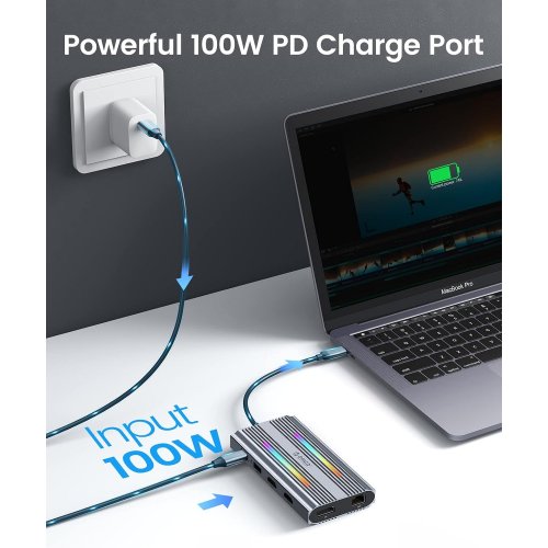 USB-хаб ORICO XDR-X3 USB Type-C 12 in 1 (ORICO-XDR-X3-RG-BP) Rose Gold купить в Украине | Telemart фото