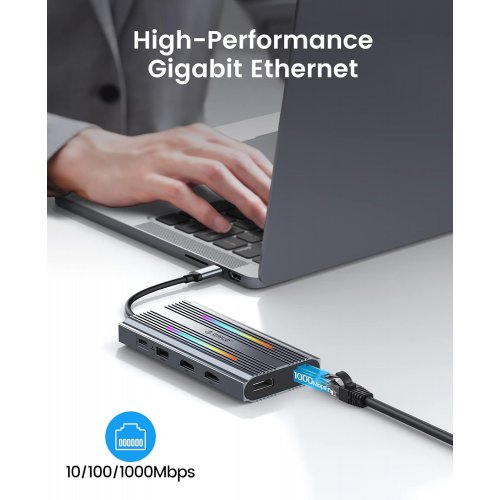 USB-хаб ORICO XDR-X3 USB Type-C 12 in 1 (ORICO-XDR-X3-RG-BP) Rose Gold купить в Украине | Telemart фото