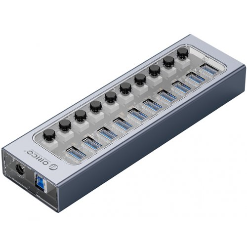 USB-хаб ORICO AT2U3 USB 10 in 1 (ORICO-AT2U3-10AB-EU-GY-BP) Gray купить в Украине | Telemart фото