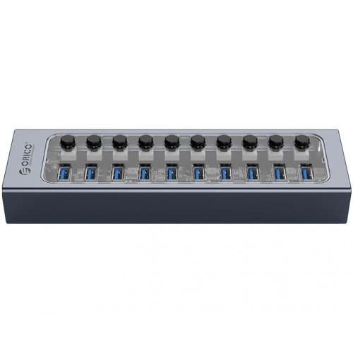 USB-хаб ORICO AT2U3 USB 10 in 1 (ORICO-AT2U3-10AB-EU-GY-BP) Gray купить в Украине | Telemart фото