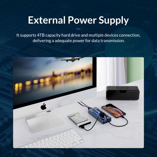 USB-хаб ORICO AT2U3 USB 10 in 1 (ORICO-AT2U3-10AB-EU-GY-BP) Gray купить в Украине | Telemart фото
