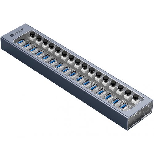 USB-хаб ORICO AT2U3 USB 16 in 1 (ORICO-AT2U3-16AB-EU-GY-BP) Gray купить в Украине | Telemart фото
