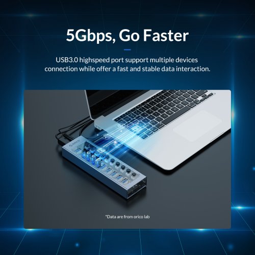 USB-хаб ORICO AT2U3 USB 16 in 1 (ORICO-AT2U3-16AB-EU-GY-BP) Gray купить в Украине | Telemart фото