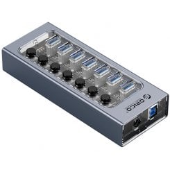 USB-хаб ORICO AT2U3 USB 7 in 1 (ORICO-AT2U3-7AB-EU-GY-BP) Gray