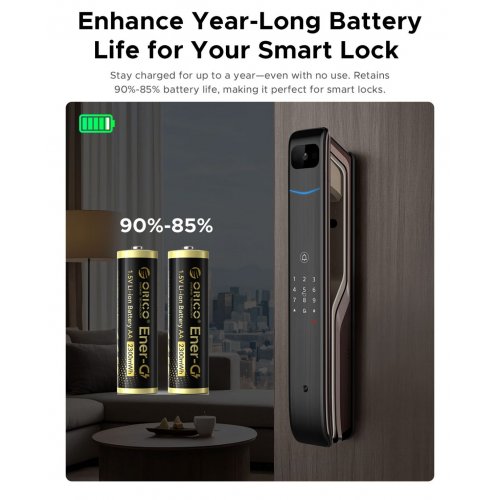 Акумуляторні батарейки ORICO АА Rechargeable Lithium Battery 2300 mWh 8 шт. (ORICO-EG5-UN-8PK-EV8-EP) купити в Україні | Telemart фото