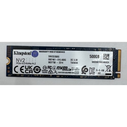 Ssd-диск Kingston NV2 3D NAND 500GB M.2 (2280 PCI-E) NVMe x4 (SNV2S/500G) (Відновлено продавцем, 913071) купити в Україні | Telemart фото