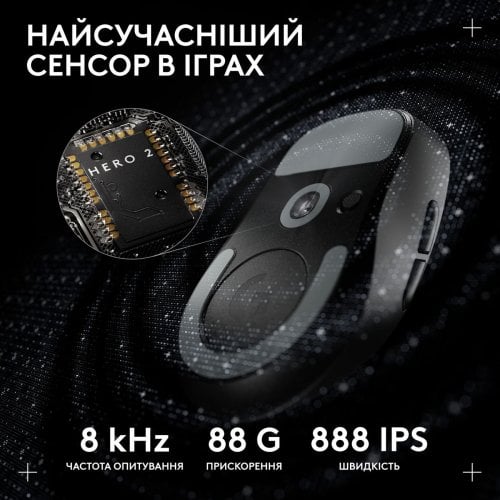 Уценка мышка Logitech G Pro X Superlight 2 Dex Lightspeed Wireless (910-007357) Black (Вскрытая упаковка, 913072) купить в Украине | Telemart фото