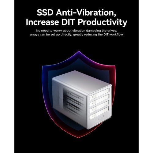 Внешний бокс для SSD ORICO 8848U4 4-Bay M.2 NVMe SSD Enclosure USB Type-C (ORICO-8848U4-EU-SV-BP) Silver купить в Украине | Telemart фото