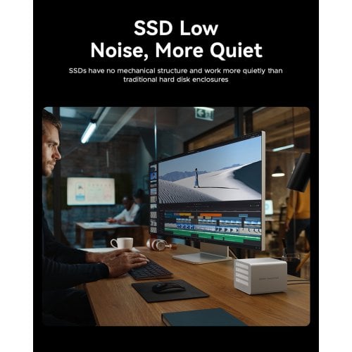Внешний бокс для SSD ORICO 8848U4 4-Bay M.2 NVMe SSD Enclosure USB Type-C (ORICO-8848U4-EU-SV-BP) Silver купить в Украине | Telemart фото