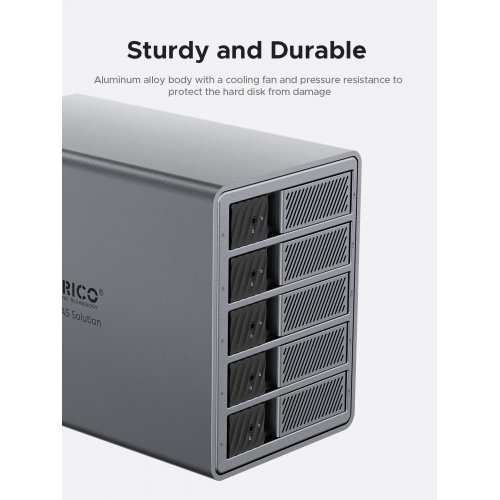 Внешний бокс для HDD ORICO 9858RU3 5-Bay 3.5" HDD RAID Enclosure USB (ORICO-9858RU3-EU-GY-BP) Grey купить в Украине | Telemart фото