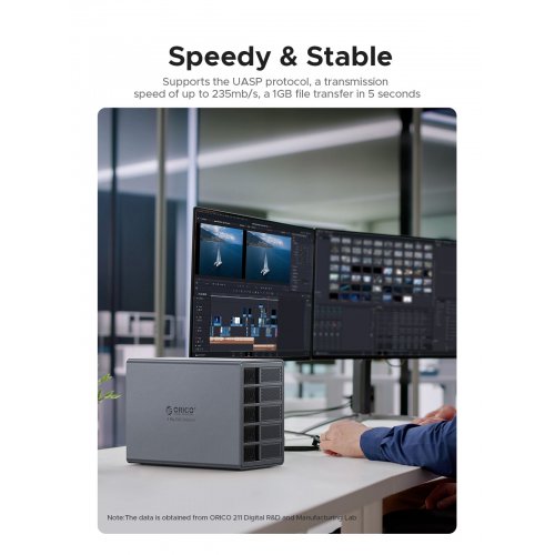 Внешний бокс для HDD ORICO 9858RU3 5-Bay 3.5" HDD RAID Enclosure USB (ORICO-9858RU3-EU-GY-BP) Grey купить в Украине | Telemart фото