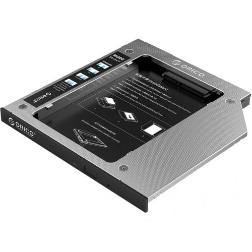 Адаптер для накопителей ORICO M95SS Optical Bay Caddy Adapter for 1x 2.5" SATA HDD/SSD 9.5mm (ORICO-M95SS-SV-BP) Silver купить в Украине | Telemart фото