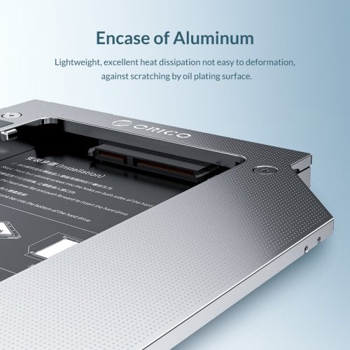 Адаптер для накопителей ORICO M95SS Optical Bay Caddy Adapter for 1x 2.5" SATA HDD/SSD 9.5mm (ORICO-M95SS-SV-BP) Silver купить в Украине | Telemart фото