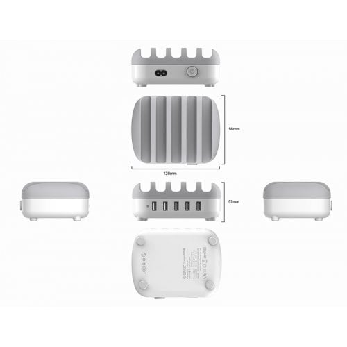 Мережевий зарядний пристрій ORICO DUK-5P Smart Charging Station 5 x USB 40W (ORICO-DUK-5P-UN-WH-BP) White купити в Україні | Telemart фото