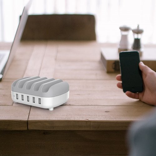 Мережевий зарядний пристрій ORICO DUK-5P Smart Charging Station 5 x USB 40W (ORICO-DUK-5P-UN-WH-BP) White купити в Україні | Telemart фото