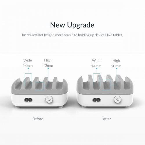 Мережевий зарядний пристрій ORICO DUK-5P Smart Charging Station 5 x USB 40W (ORICO-DUK-5P-UN-WH-BP) White купити в Україні | Telemart фото