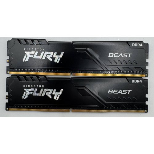 Озп Kingston DDR4 16GB (2x8GB) 3200Mhz FURY Beast Black (KF432C16BBK2/16) (Відновлено продавцем, 913087) купити в Україні | Telemart фото