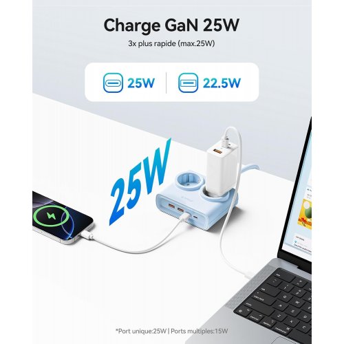 Сетевой фильтр ORICO PDC25-2A2U2C 1.6m 2 розетки + 2 x USB + 2 x USB Type-C (ORICO-PDC25-2A2U2C-EU-BL-EP) Blue купить в Украине | Telemart фото