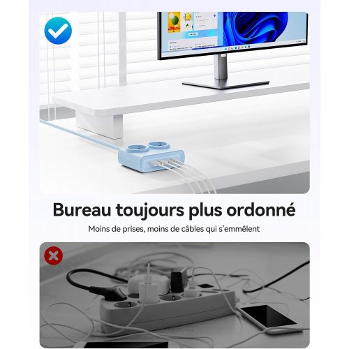 Сетевой фильтр ORICO PDC25-2A2U2C 1.6m 2 розетки + 2 x USB + 2 x USB Type-C (ORICO-PDC25-2A2U2C-EU-BL-EP) Blue купить в Украине | Telemart фото
