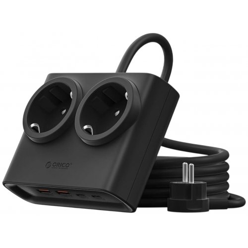 Сетевой фильтр ORICO PDC25-2A2U2C 1.6m 2 розетки + 2 x USB + 2 x USB Type-C (ORICO-PDC25-2A2U2C-EU-BK-EP) Black купить в Украине | Telemart фото