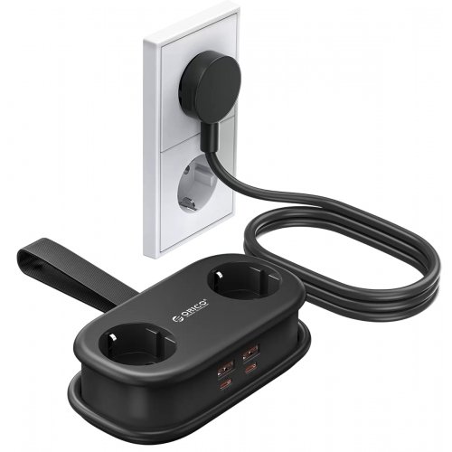 Сетевой фильтр ORICO AP3-2A2U2C 1.6m 2 розетки + 2 x USB + 2 x USB Type-C (ORICO-AP3-2A2U2C-65-EU-BK-EP) Black купить в Украине | Telemart фото