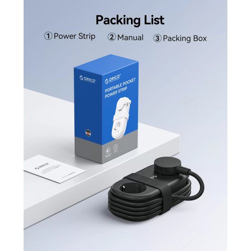 Сетевой фильтр ORICO AP3-2A2U2C 1.6m 2 розетки + 2 x USB + 2 x USB Type-C (ORICO-AP3-2A2U2C-65-EU-BK-EP) Black купить в Украине | Telemart фото