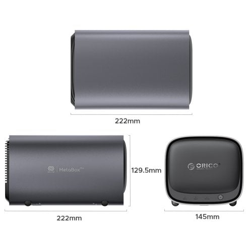 Сетевое хранилище ORICO HS200-Pro MetaBox NAS 2-Bay (ORICO-HS200-Pro-EU-GY-BP) Grey купить в Украине | Telemart фото