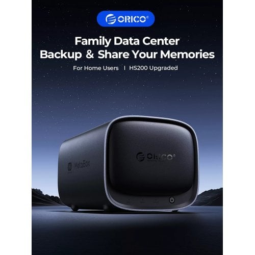 Сетевое хранилище ORICO HS200-Pro MetaBox NAS 2-Bay (ORICO-HS200-Pro-EU-GY-BP) Grey купить в Украине | Telemart фото