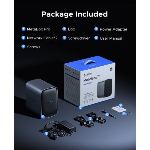 Сетевое хранилище ORICO HS500-Pro MetaBox NAS 5-Bay (ORICO-HS500-Pro-EU-GY-BP) Grey купить в Украине | Telemart фото