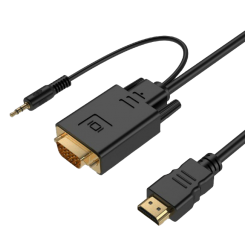 Уцінка адаптер Cablexpert 2 in 1 HDMI-VGA/3.5mm 3m (A-HDMI-VGA-03-10) (Розкрита упаковка, 913148)