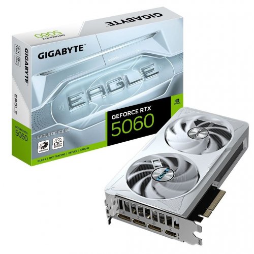 Уцінка відеокарта Gigabyte GeForce RTX 5060 EAGLE OC ICE 8192MB (GV-N5060EAGLEOC ICE-8GD) (Розкрита упаковка, 913160) купити в Україні | Telemart фото