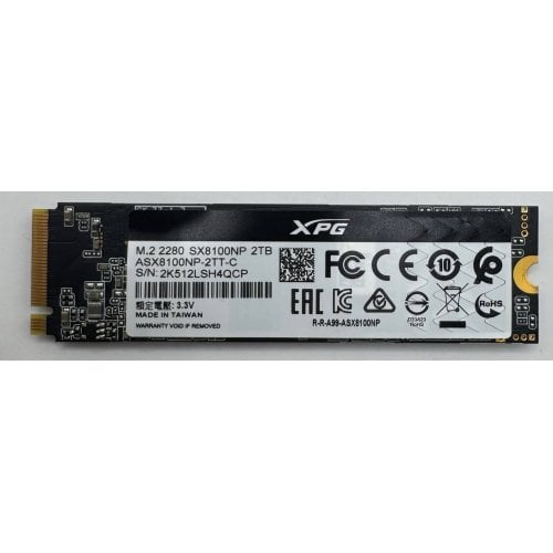 Ssd-диск ADATA XPG SX8100 3D NAND 2TB M.2 (2280 PCI-E) NVMe x4 (ASX8100NP-2TT-C) (Восстановлено продавцом, 913186) купить в Украине | Telemart фото