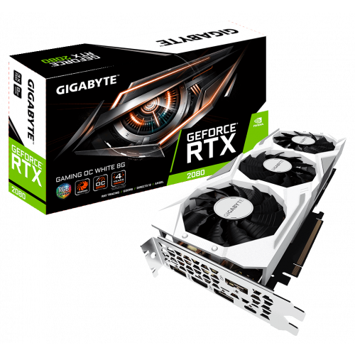 Фото Видеокарта Gigabyte GeForce RTX 2080 Gaming OC White 8192MB (GV-N2080GAMINGOC WHITE-8GC)