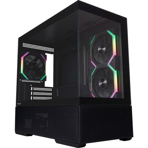 Корпус 1stPlayer CV6-BK-2FAR-2FH7R-1FH7 Tempered Glass без БП Black купить в Украине | Telemart фото