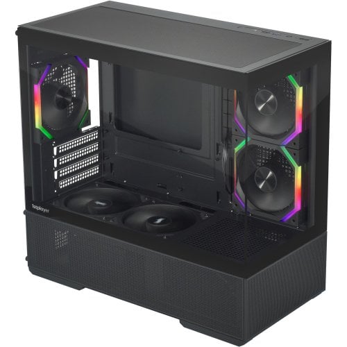 Корпус 1stPlayer CV6-BK-2FAR-2FH7R-1FH7 Tempered Glass без БП Black купить в Украине | Telemart фото