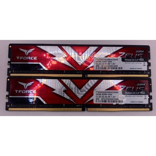 Озп Team DDR4 64GB (2x32GB) 3200Mhz T-Force Zeus (TTZD464G3200HC20DC01) (Відновлено продавцем, 913357) купити в Україні | Telemart фото