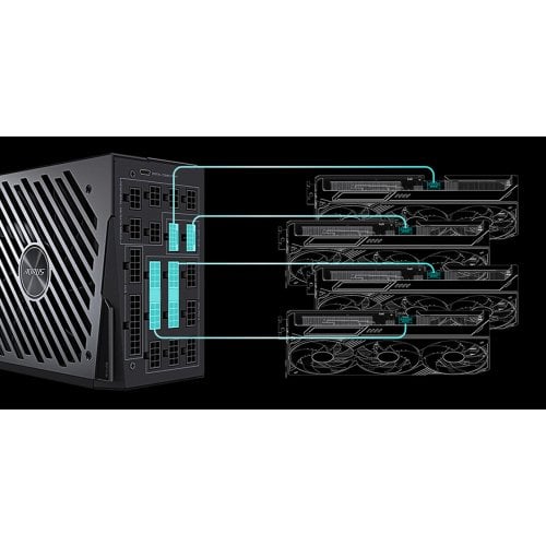 Блок питания Gigabyte AORUS P1600W PCIe 5.1 AI TOP 1600W (GP-AP1600TM PG5 AI TOP) Black купить в Украине | Telemart фото