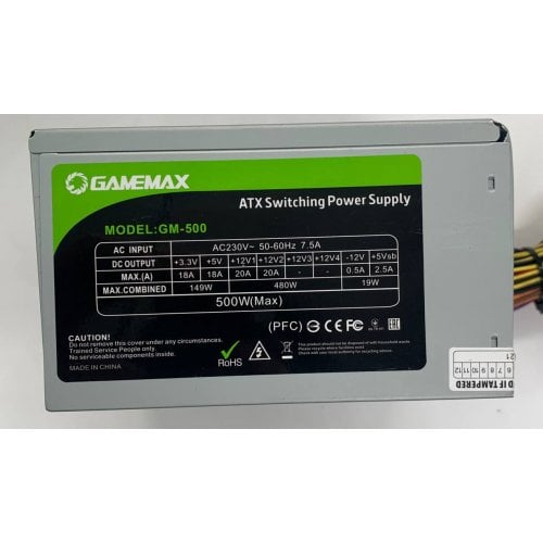 Блок живлення GAMEMAX GM-500 500W (GM-500) OEM (Відновлено продавцем, 913680) купити в Україні | Telemart фото