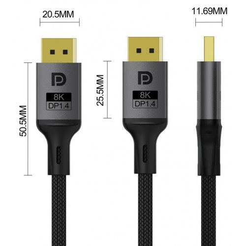 Уцінка кабель ColorWay DisplayPort to DisplayPort V1.4 8K 1.5m (CW-CBDP093-BK) Black (Пошкоджено пакування, 913864) купити в Україні | Telemart фото