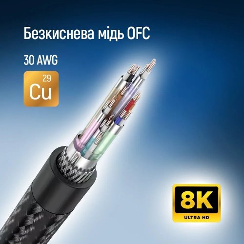 Уцінка кабель ColorWay DisplayPort to DisplayPort V1.4 8K 1.5m (CW-CBDP093-BK) Black (Пошкоджено пакування, 913864) купити в Україні | Telemart фото
